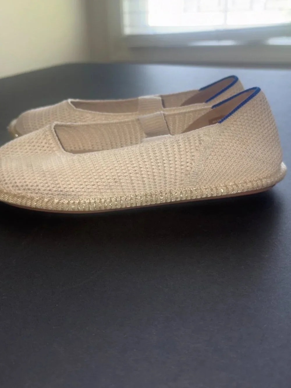 Kids' Rothy's The Mini Mary Jane in Opial-Raffia Knit Beige - size 3 - Washable!